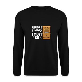 The Bench Is Calling I Must Go Organ Music Player - Unisex Pullover - Schwarz - Vorne - Alina (178cm) & Michal (187cm)