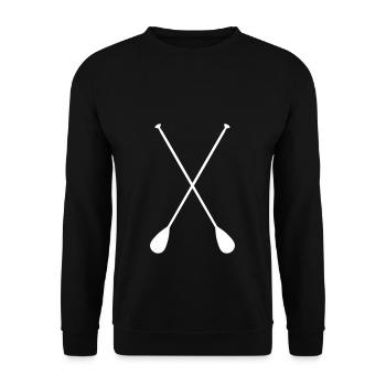gekreuzte Paddel - Unisex Pullover - Schwarz - Vorne - Alina (178cm) & Michal (187cm)
