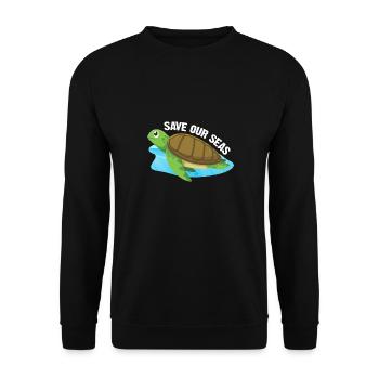 Save our Seas Turtle - Unisex Sweatshirt - black - Front - Alina (178cm) & Michal (187cm)