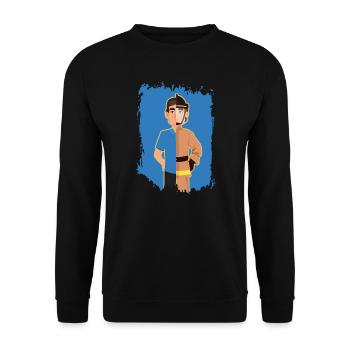 Everyday hero | Firefighter Hero Lifesaver - Unisex Sweatshirt - black - Front - Alina (178cm) & Michal (187cm)