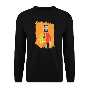 Everyday hero | Firefighter Hero Lifesaver - Unisex Sweatshirt - black - Front - Alina (178cm) & Michal (187cm)