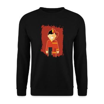 Everyday hero | Firefighter Hero Lifesaver - Unisex Sweatshirt - black - Front - Alina (178cm) & Michal (187cm)