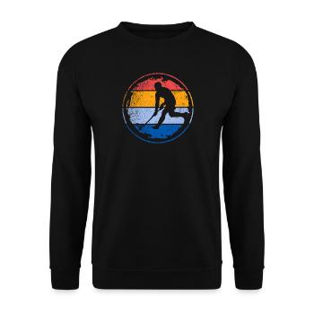 Floorball Player Retro Floorball Floorball Player - Unisex Sweatshirt - black - Front - Alina (178cm) & Michal (187cm)
