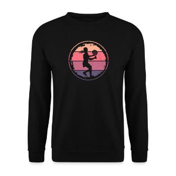 Retro Padel Player Design Padel Tennis Girl - Unisex Sweatshirt - black - Front - Alina (178cm) & Michal (187cm)