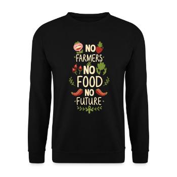 No Farmers No Food No Future Farmer Farmer - Unisex Sweatshirt - black - Front - Alina (178cm) & Michal (187cm)