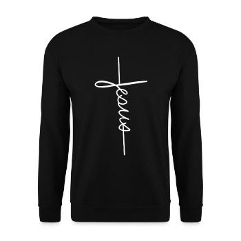 Jesus Cool Lettering Church - Unisex Sweatshirt - black - Front - Alina (178cm) & Michal (187cm)