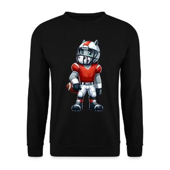 Cute American Football Player Horse - Unisex Pullover - Schwarz - Vorne - Alina (178cm) & Michal (187cm)