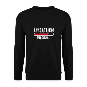 Eskalation loading Party Junggesellenabschied JGA - Unisex Pullover - Schwarz - Vorne - Alina (178cm) & Michal (187cm)