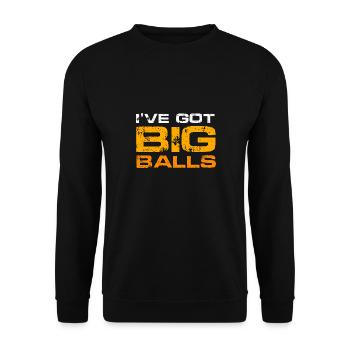 Ive got big balls Design for a joke lover - Unisex Sweatshirt - black - Front - Alina (178cm) & Michal (187cm)