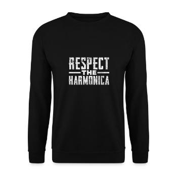 Respect the harmonica - Unisex Pullover - Schwarz - Vorne - Alina (178cm) & Michal (187cm)