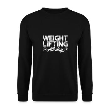 Haltérophilie toute la journée - Mécanicien d’ascenseur drôle - Sweat-shirt Unisexe - noir - Devant - Alina (178cm) & Michal (187cm)