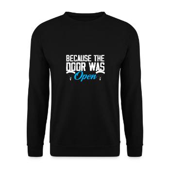 Because The Door Was Open Skydiving Freefall - Unisex Sweatshirt - black - Front - Alina (178cm) & Michal (187cm)