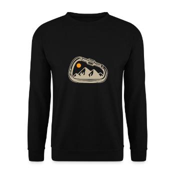 mountain snap hook Design for a Nature and - Unisex Sweatshirt - black - Front - Alina (178cm) & Michal (187cm)