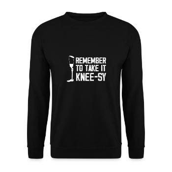 Remember to take it kneesy Design - Unisex Sweatshirt - black - Front - Alina (178cm) & Michal (187cm)