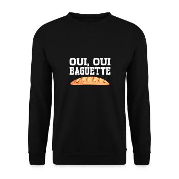 oui oui baguette Design for a baguette fan - Unisex Sweatshirt - black - Front - Alina (178cm) & Michal (187cm)