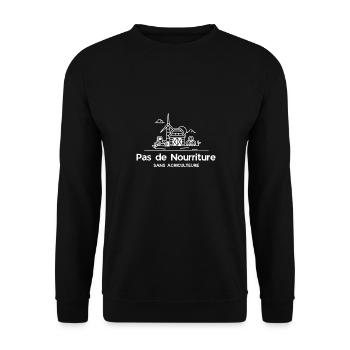 Pas de nourriture sans agriculture - Sweat-shirt Unisexe - noir - Devant - Alina (178cm) & Michal (187cm)