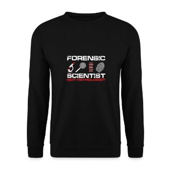Forensic Scientist, Not Pathologist | Forensic - Unisex Pullover - Schwarz - Vorne - Alina (178cm) & Michal (187cm)