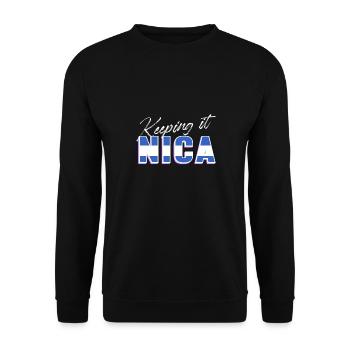 keeping it nica Design for a nicaraguan person - Unisex Sweatshirt - black - Front - Alina (178cm) & Michal (187cm)