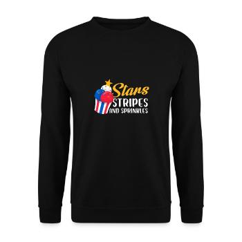 stars stripes and sprinkles Design for a 4th july - Unisex Pullover - Schwarz - Vorne - Alina (178cm) & Michal (187cm)