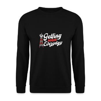 Getting High Every Day High-Altitude Climbing - Unisex Pullover - Schwarz - Vorne - Alina (178cm) & Michal (187cm)