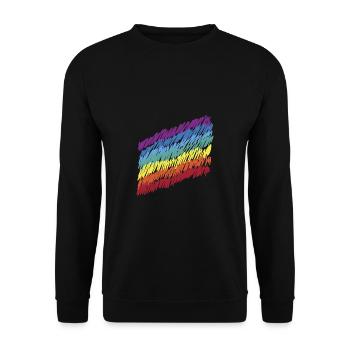 Liebe für alle! Die Welt ist bunt! Geschenk Pride - Unisex Pullover - Schwarz - Vorne - Alina (178cm) & Michal (187cm)