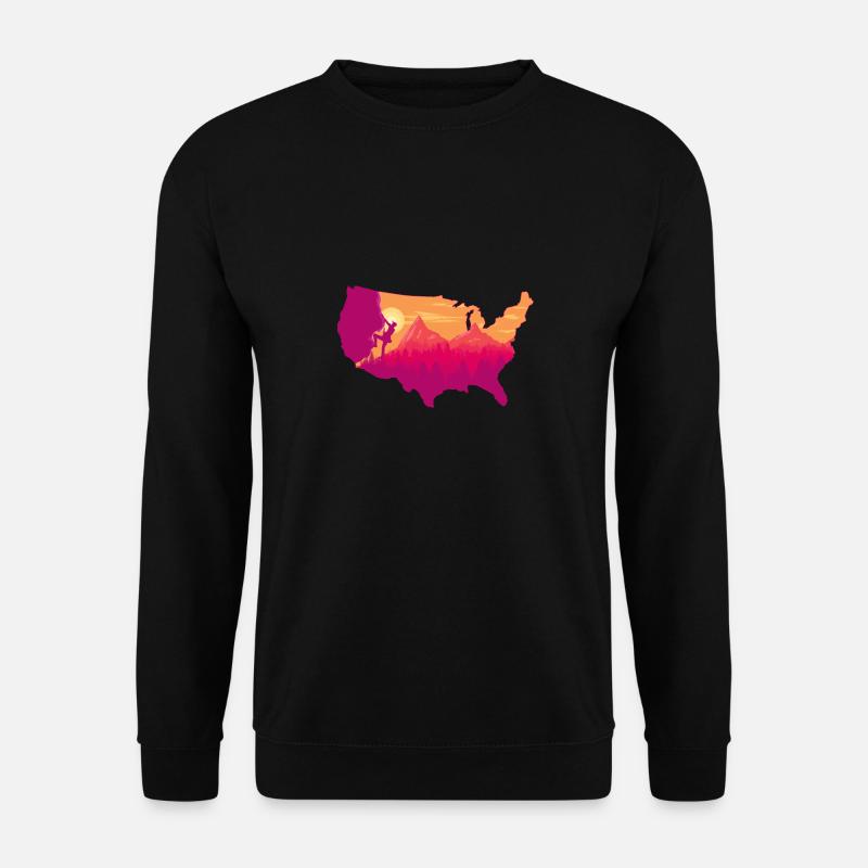 climbing landscape usa map Design - Unisex Sweatshirt - black