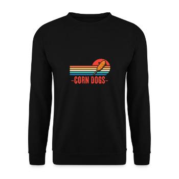 Corn Dogs - Nourriture délicieuse Chien de maïs sur un bâton rapide - Sweat-shirt Unisexe - noir - Devant - Alina (178cm) & Michal (187cm)