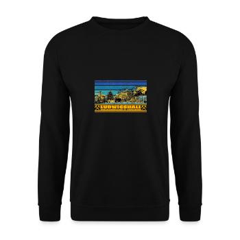 Südharz Merch - Ludwigshall - Unisex Pullover - Schwarz - Vorne - Alina (178cm) & Michal (187cm)