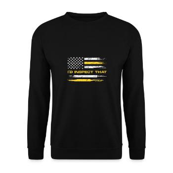 I'd Inspect That Usa Flag Frontier Guard Border - Unisex Sweatshirt - black - Front - Alina (178cm) & Michal (187cm)