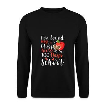 J’ai aimé ma classe pendant 100 jours d’école - Sweat-shirt Unisexe - noir - Devant - Alina (178cm) & Michal (187cm)