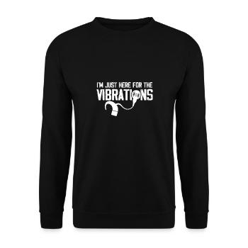 Im just here for the vibrations Design for a deaf - Unisex Pullover - Schwarz - Vorne - Alina (178cm) & Michal (187cm)