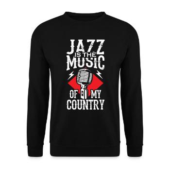 Le jazz est la musique de mon pays - Sweat-shirt Unisexe - noir - Devant - Alina (178cm) & Michal (187cm)