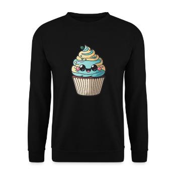 Cute Cupcake Muffin - Unisex Sweatshirt - black - Front - Alina (178cm) & Michal (187cm)