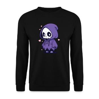 Squelette mignon d’Halloween - Design effrayant mignon - Sweat-shirt Unisexe - noir - Devant - Alina (178cm) & Michal (187cm)