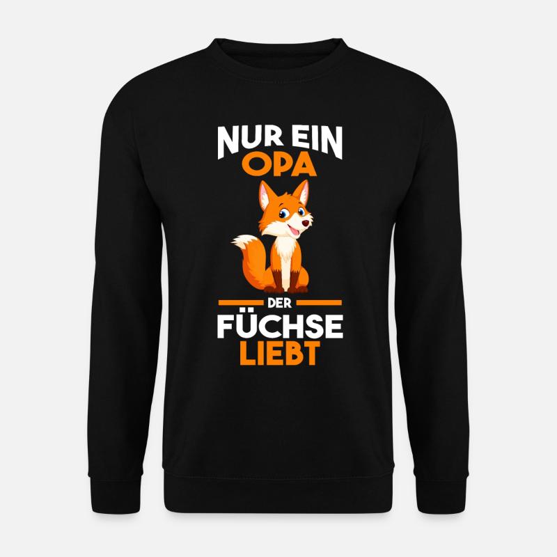 Opa Großvater Fuchs - Unisex Pullover - Schwarz