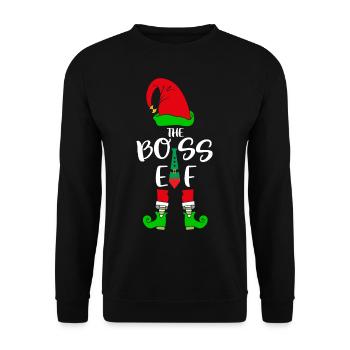 I'm The Boss Elf - Unisex Pullover - Schwarz - Vorne - Alina (178cm) & Michal (187cm)