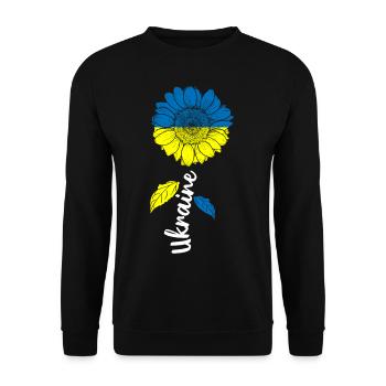 Ukraine Sonnenblume Frieden Peace Ukraine Flagge - Unisex Pullover - Schwarz - Vorne - Alina (178cm) & Michal (187cm)