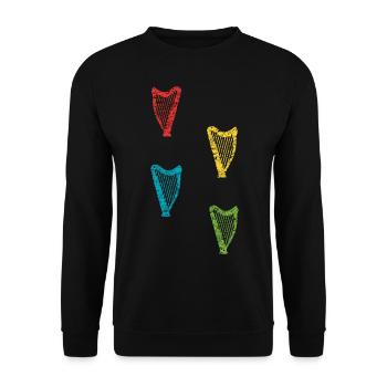 Harp Player Harp Music String Instrument Idea - Unisex Sweatshirt - black - Front - Alina (178cm) & Michal (187cm)