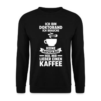 Doktor Abschluss Doktorand Promotion Doktortitel - Unisex Pullover - Schwarz - Vorne - Alina (178cm) & Michal (187cm)