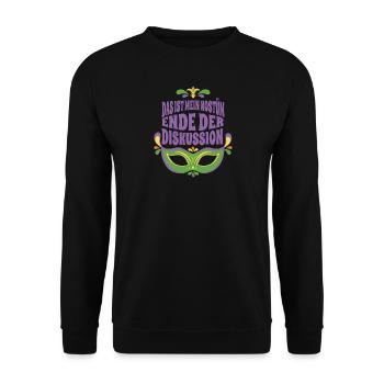 Karneval Das Ist Mein Kostüm Ende Der Diskussion - Unisex Pullover - Schwarz - Vorne - Alina (178cm) & Michal (187cm)