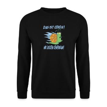 Das Ist Gerda Wir Joggen Gemeinsam Jogging Spruch - Unisex Pullover - Schwarz - Vorne - Alina (178cm) & Michal (187cm)