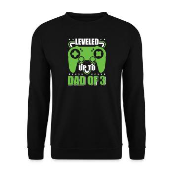 Le joueur de jeu Papa père a atteint le niveau de papa de 3 enfants - Sweat-shirt Unisexe - noir - Devant - Alina (178cm) & Michal (187cm)