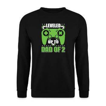 Le joueur de jeu Papa père a atteint le niveau de papa de 2 - Sweat-shirt Unisexe - noir - Devant - Alina (178cm) & Michal (187cm)