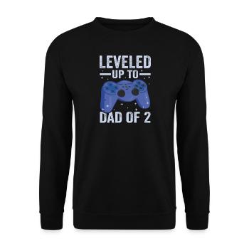 Le joueur de jeu Papa père a atteint le niveau de papa de 2 - Sweat-shirt Unisexe - noir - Devant - Alina (178cm) & Michal (187cm)