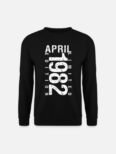 April 1982 April Geburtstagsgeschenk 1982 - Unisex Pullover - Schwarz