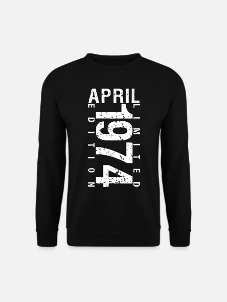April 1974 April Geburtstagsgeschenk 1974 - Unisex Pullover - Schwarz