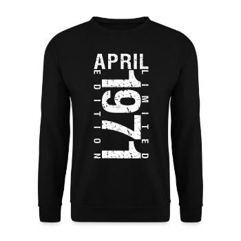 Avril 1971 Avril cadeau anniversaire 1971 - Sweat-shirt Unisexe - noir - Devant - Alina (178cm) & Michal (187cm)