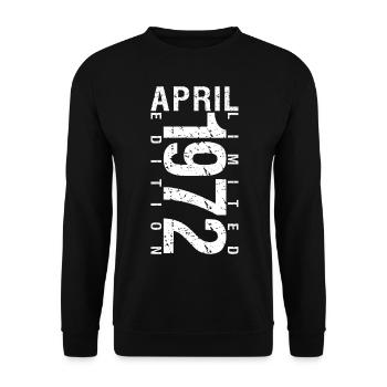 Avril 1972 Avril cadeau anniversaire 1972 - Sweat-shirt Unisexe - noir - Devant - Alina (178cm) & Michal (187cm)