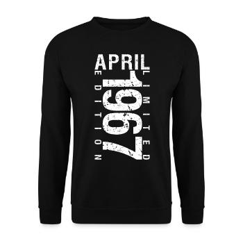 Avril 1967 Avril cadeau anniversaire 1967 - Sweat-shirt Unisexe - noir - Devant - Alina (178cm) & Michal (187cm)