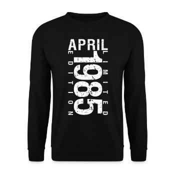 Avril 1985 Avril cadeau anniversaire 1985 - Sweat-shirt Unisexe - noir - Devant - Alina (178cm) & Michal (187cm)